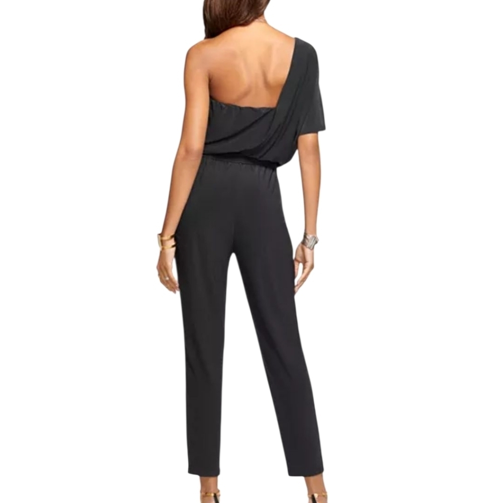 Ramy Brook Toma Jumpsuit Black One Shoulder Size M - Picture 2 of 14